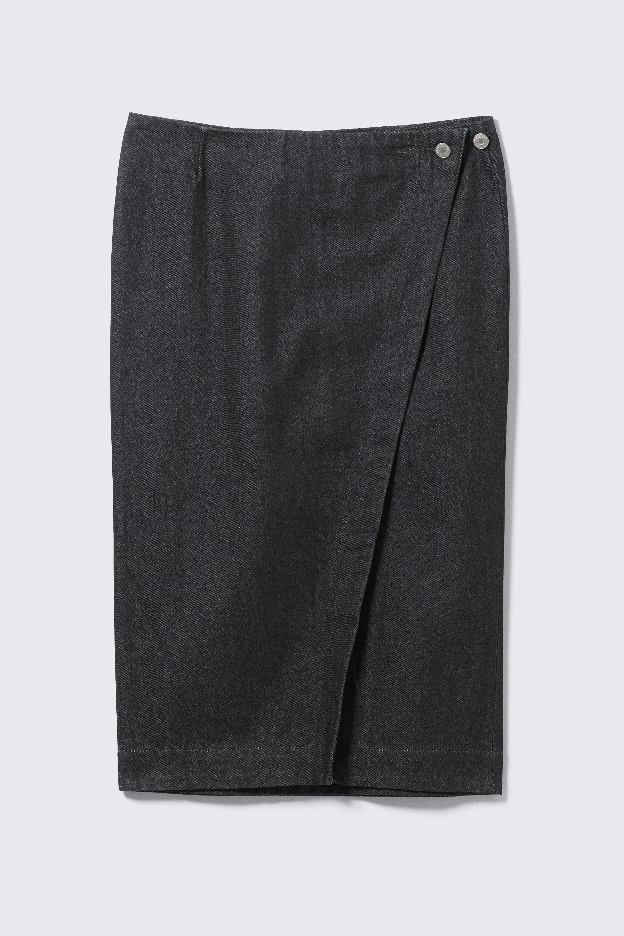 Raw Indigo - Dark Blue - Low-Waist-Midirock aus Denim - 1