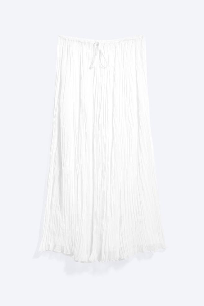 Crinkled Maxi Skirt - Dusty White/Dark Grey - 1