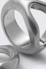 Dusty Silver - 2-pack Chunky Sculptural Rings - 2