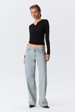 Snow Blue - Hellblau - Ample Low Waist Loose Wide Leg Jeans - 0