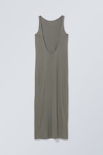 Khaki - Kleid mit offenem Rücken Yael - 1