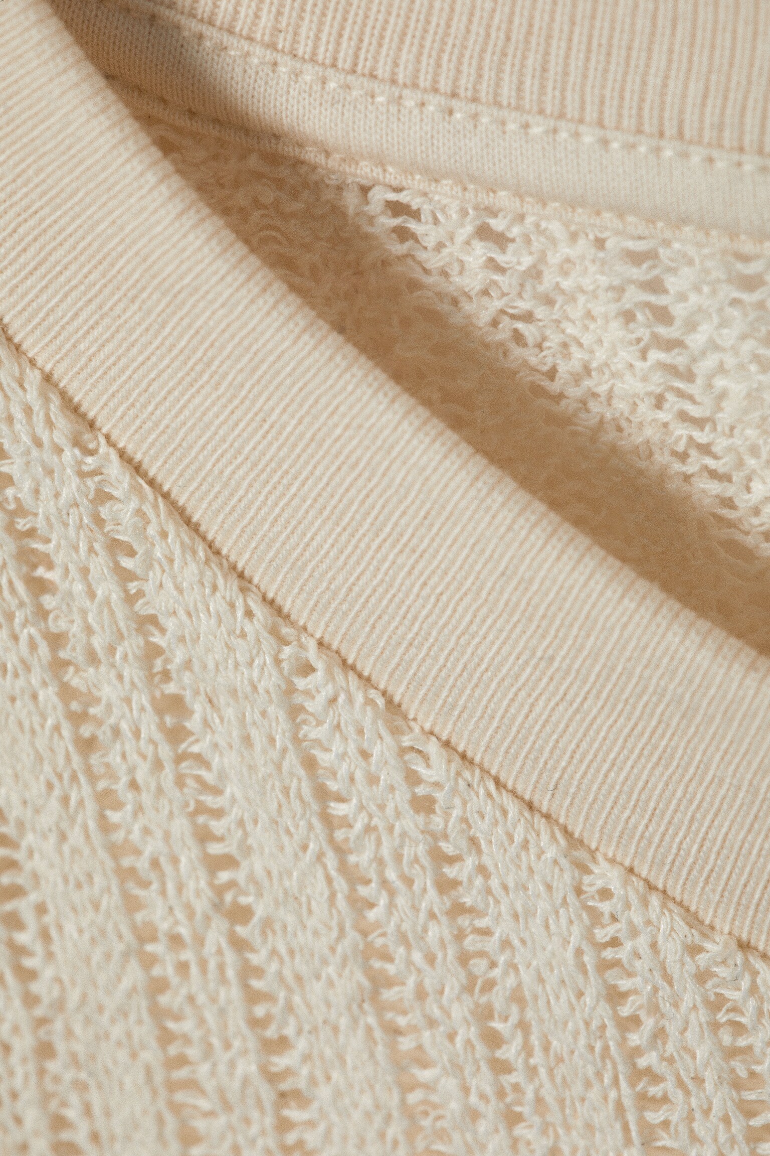 Maiou cu croială lejeră din tricotaj ribbed - Bej deschis - 2