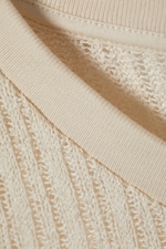 Light Beige - Loose Fit Rib-Knitted Tank Top - 1