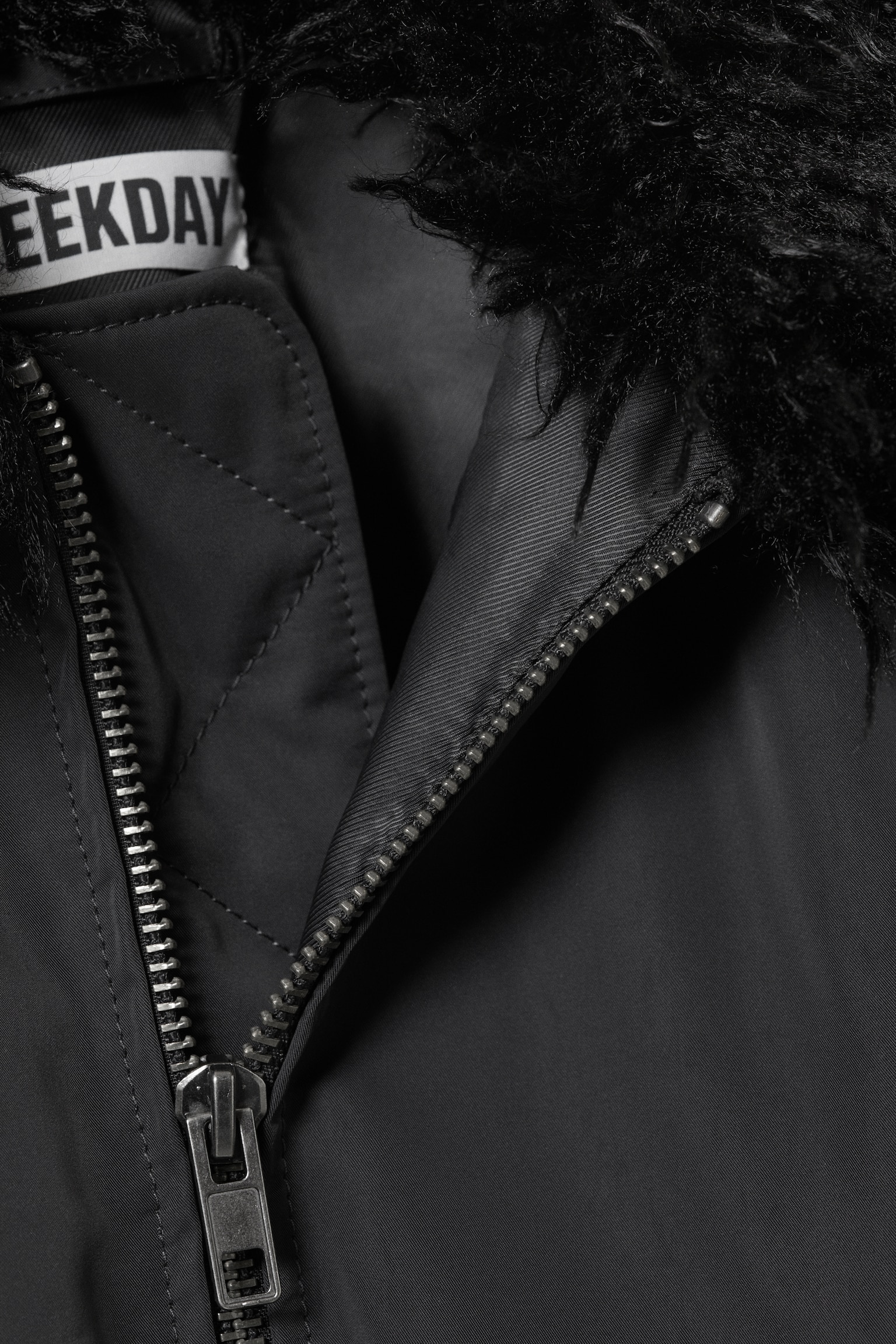 Cazadora bomber con cuello de pelo sintético - Gris oscuro/Topo oscuro - 5