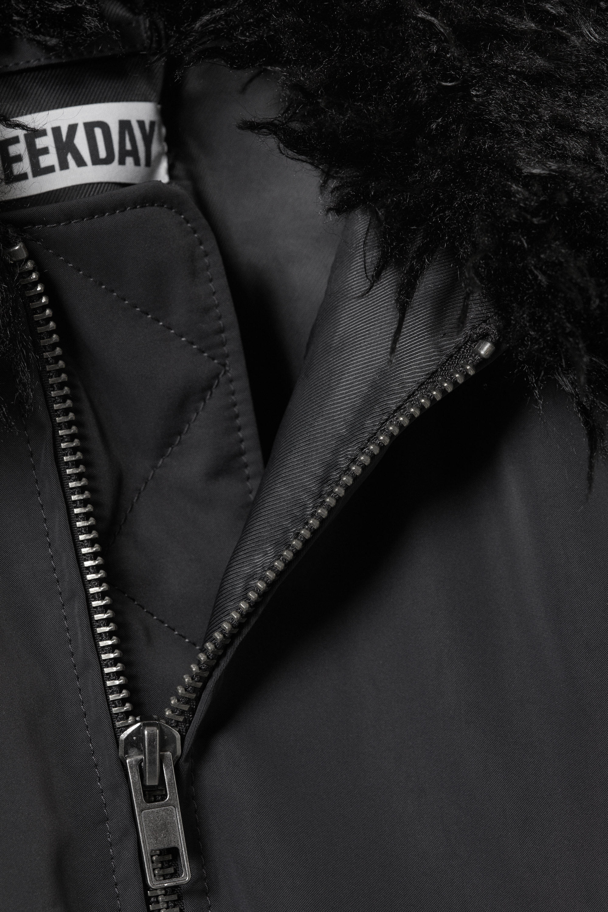 Mörkgrå - Bomberjacka med fuskpälskrage - 6