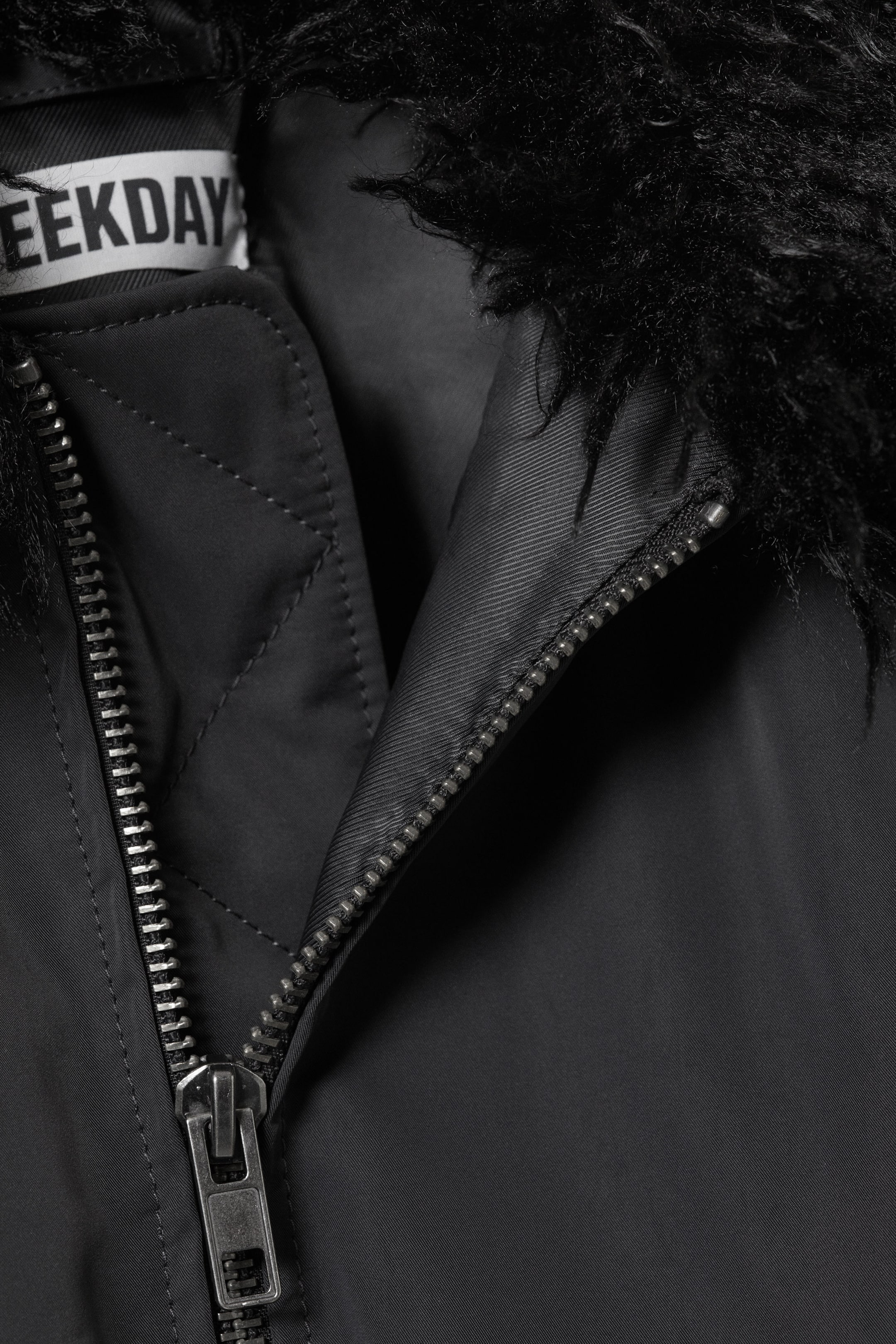 Dunkelgrau - Bomberjacke mit Kunstpelzkragen - 6