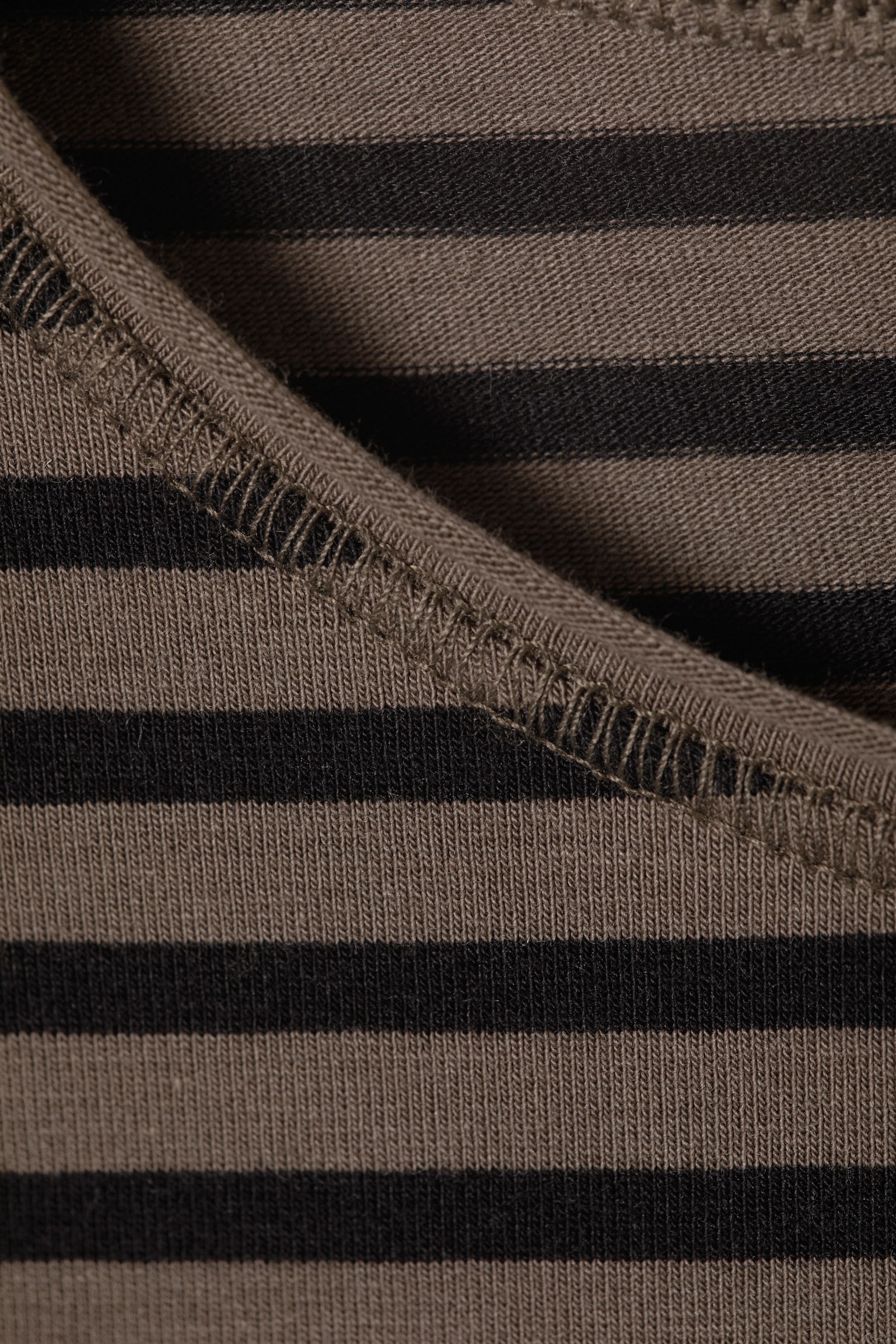 Long Sleeve Cotton Top - Striped Dark Brown/Dark Green/Striped Mole/Dark Brown/White - Black Stripes/Striped Dark Khaki Green/Rust/Ecru/White/Bright Red - 3