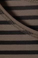 Striped Dark Brown - Long Sleeve Cotton Top - 1