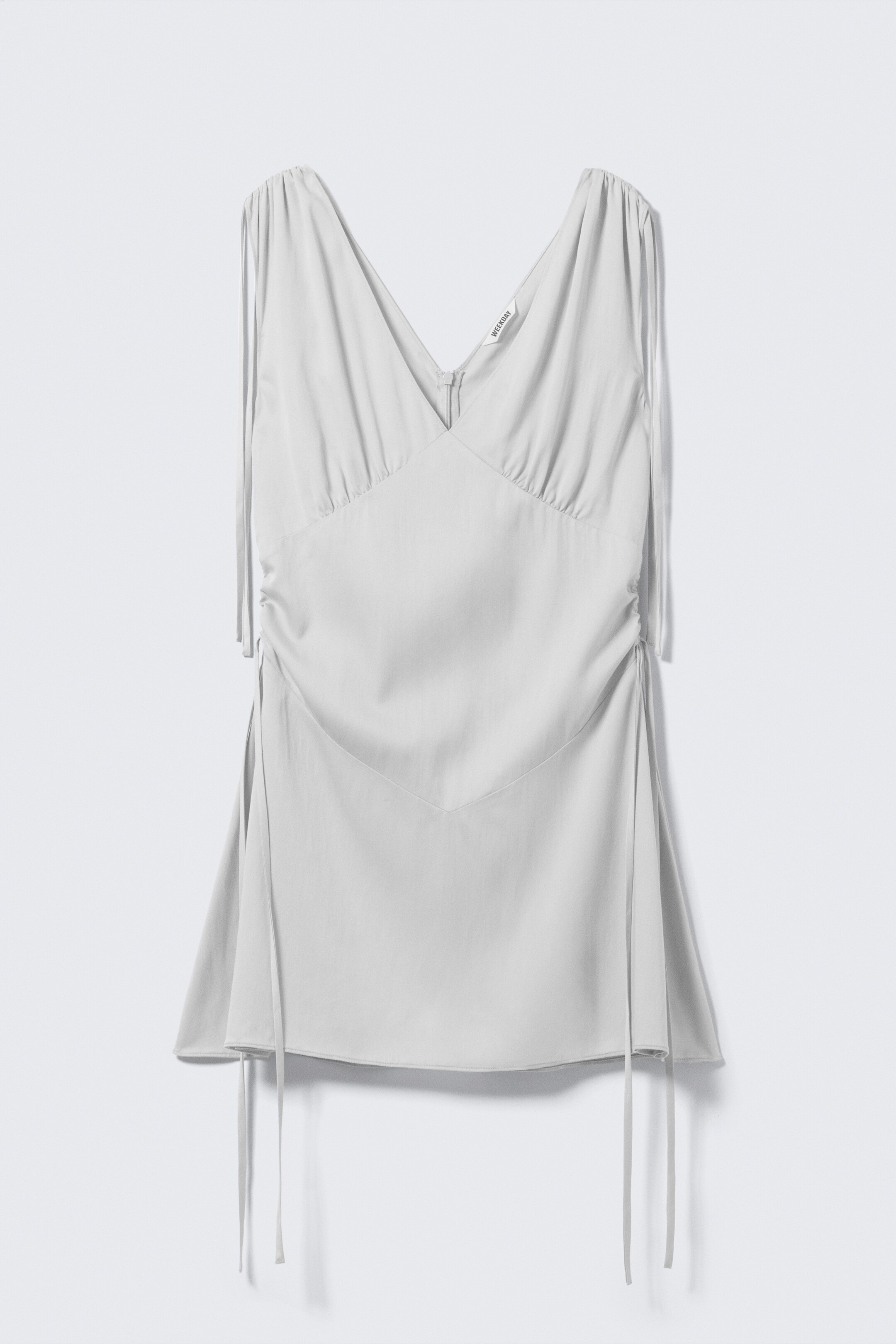 Größeres Bild ansehen: Ärmelloses Minikleid mit V-Ausschnitt - Hellgrau - Ladies | H&M DE 4