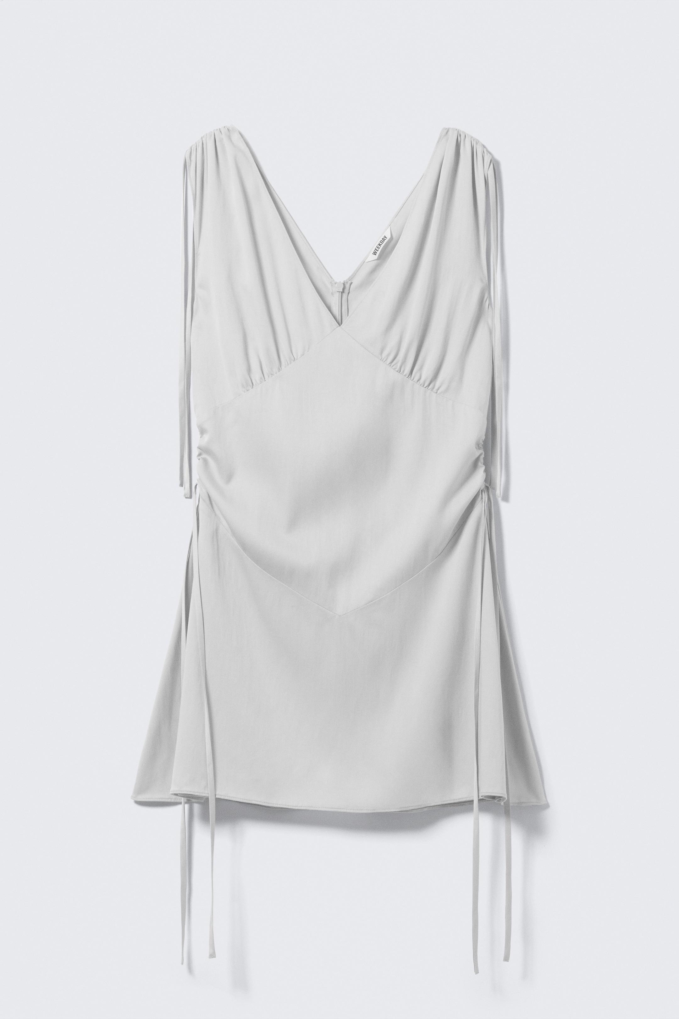 View larger image: V-neck Sleeveless Strap Mini Dress - Light Grey - Ladies | H&M GB 4