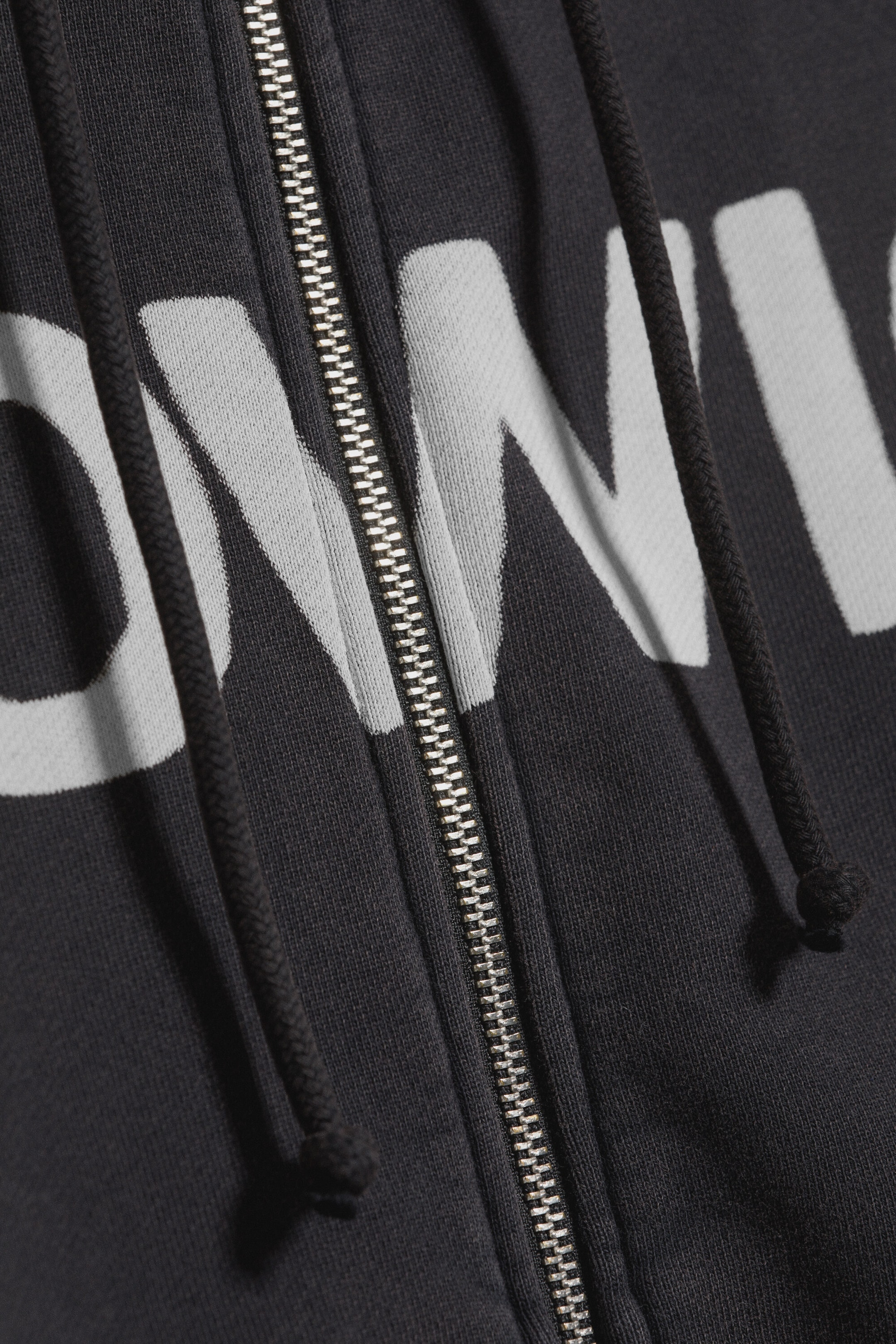 Black - Bowie Shrunken Zip Hoodie - 2