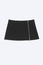 Black - Zip Mini Skirt - 3