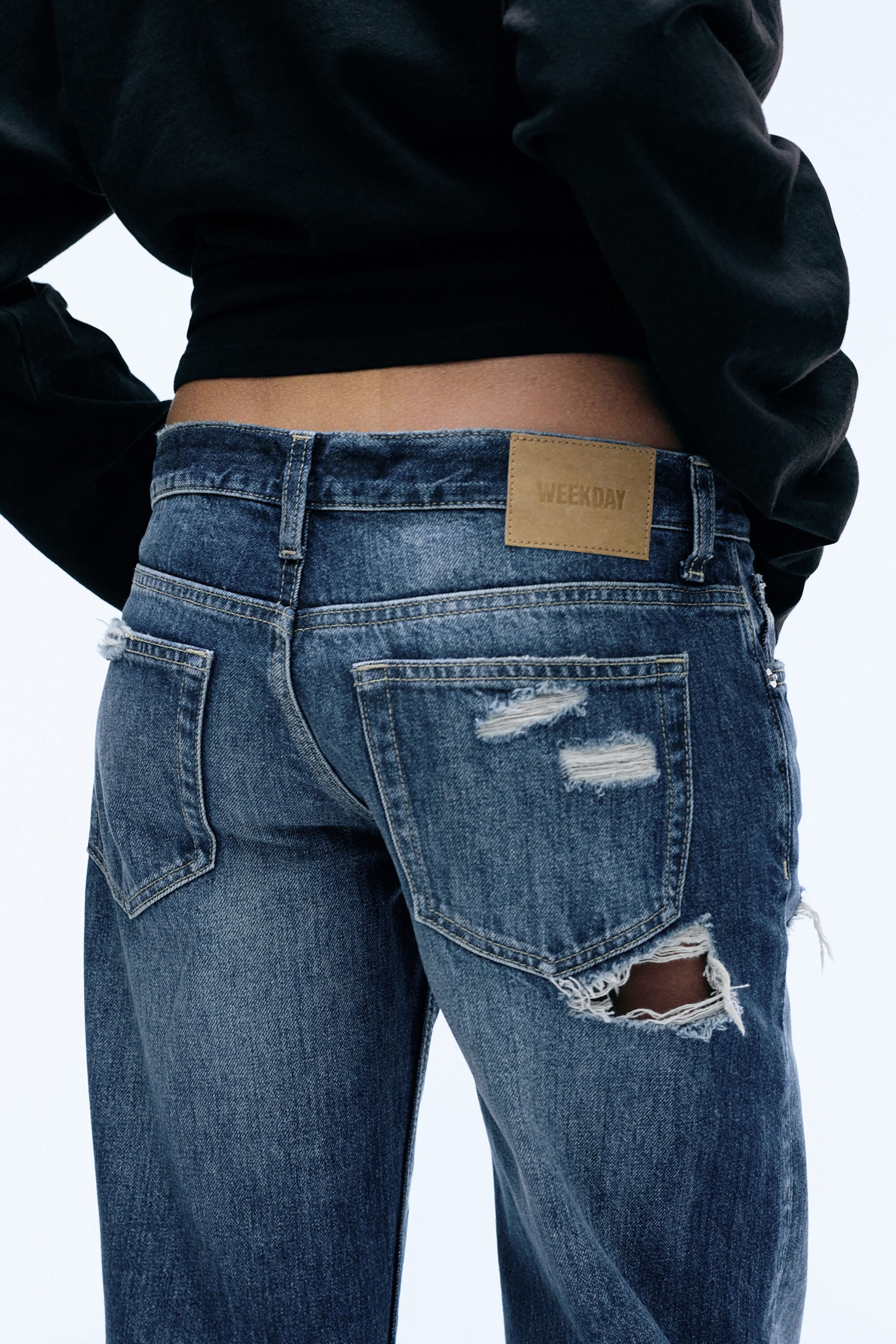 Mountain Blue – middels blå - AXIS LAV MIDJE RETTE SLIM-FIT-JEANS - 3