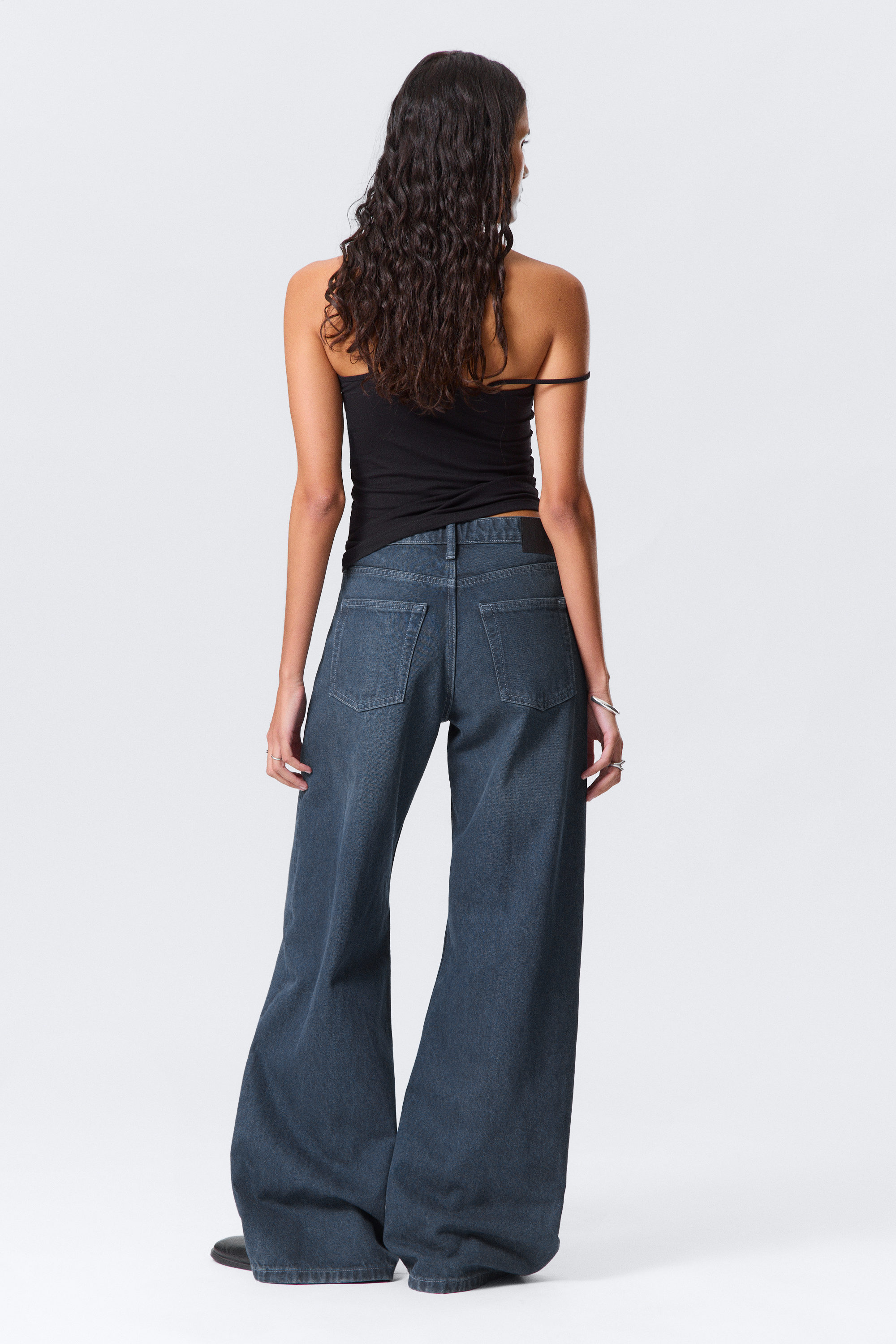 Ajax Blue - Dunkelblau - Paz Mid Waist Loose Wide Leg Jeans - 3