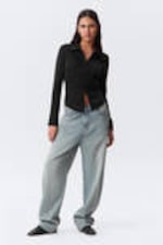 Brick Blue - Light Blue - Galaxy Loose Straight Leg Jeans - 3