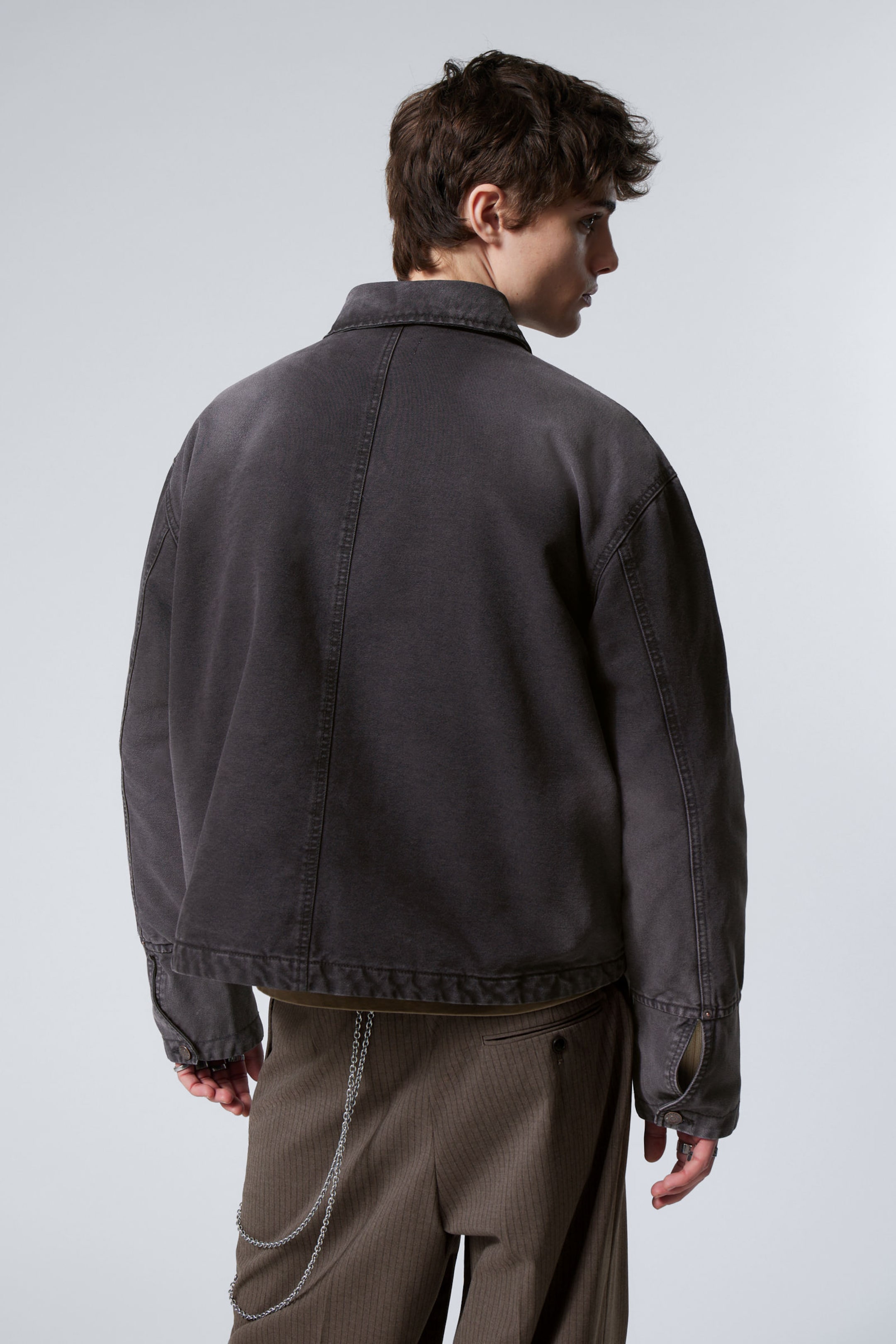 Washed Black - Relaxed Washed Utility Jacket - 3