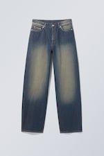 Traditionelles Blau - Rail Mid Waist Loose Wide Jeans - 0