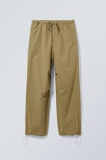 Khaki Green - Parachute Loose Trousers - 0