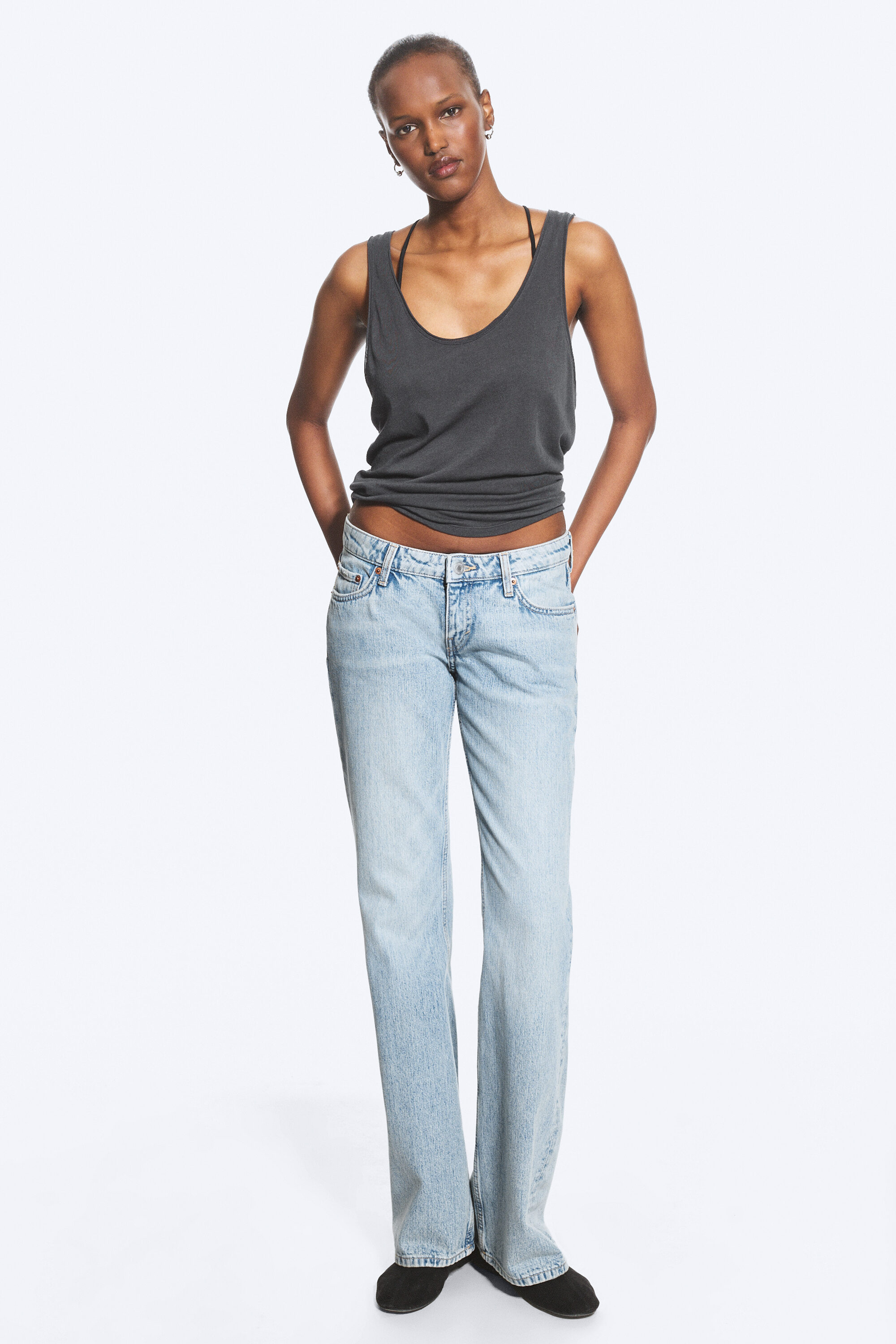 ノバ【7・11】 nova low rise slim bootcut jeans - Lake Blue - Medium Blue