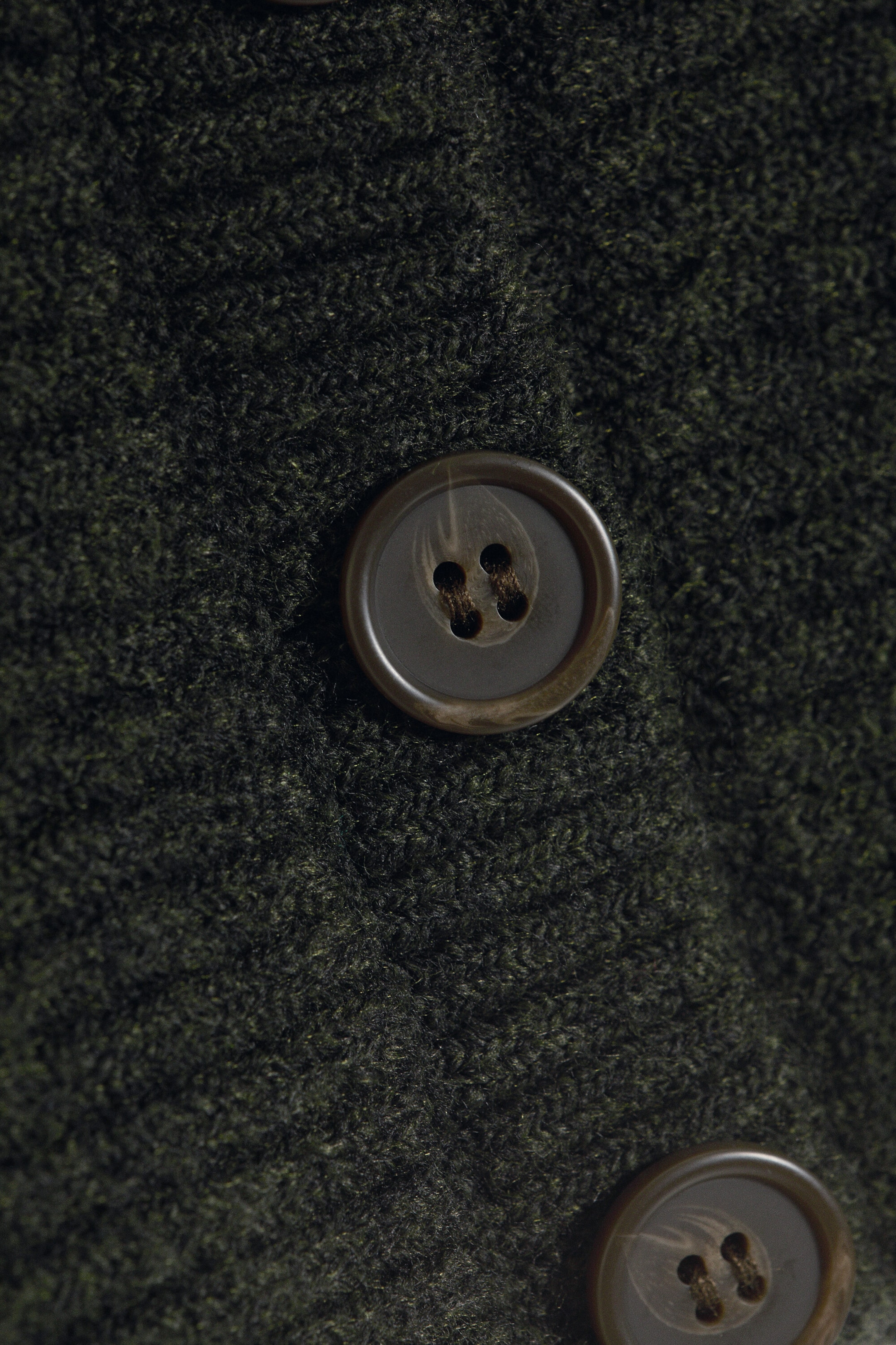 Dark Green Melange - Rib-Knit Boat-Neck Bolero Cardigan - 5