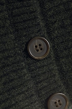 Dark Green Melange - Rib-Knit Boat-Neck Bolero Cardigan - 5