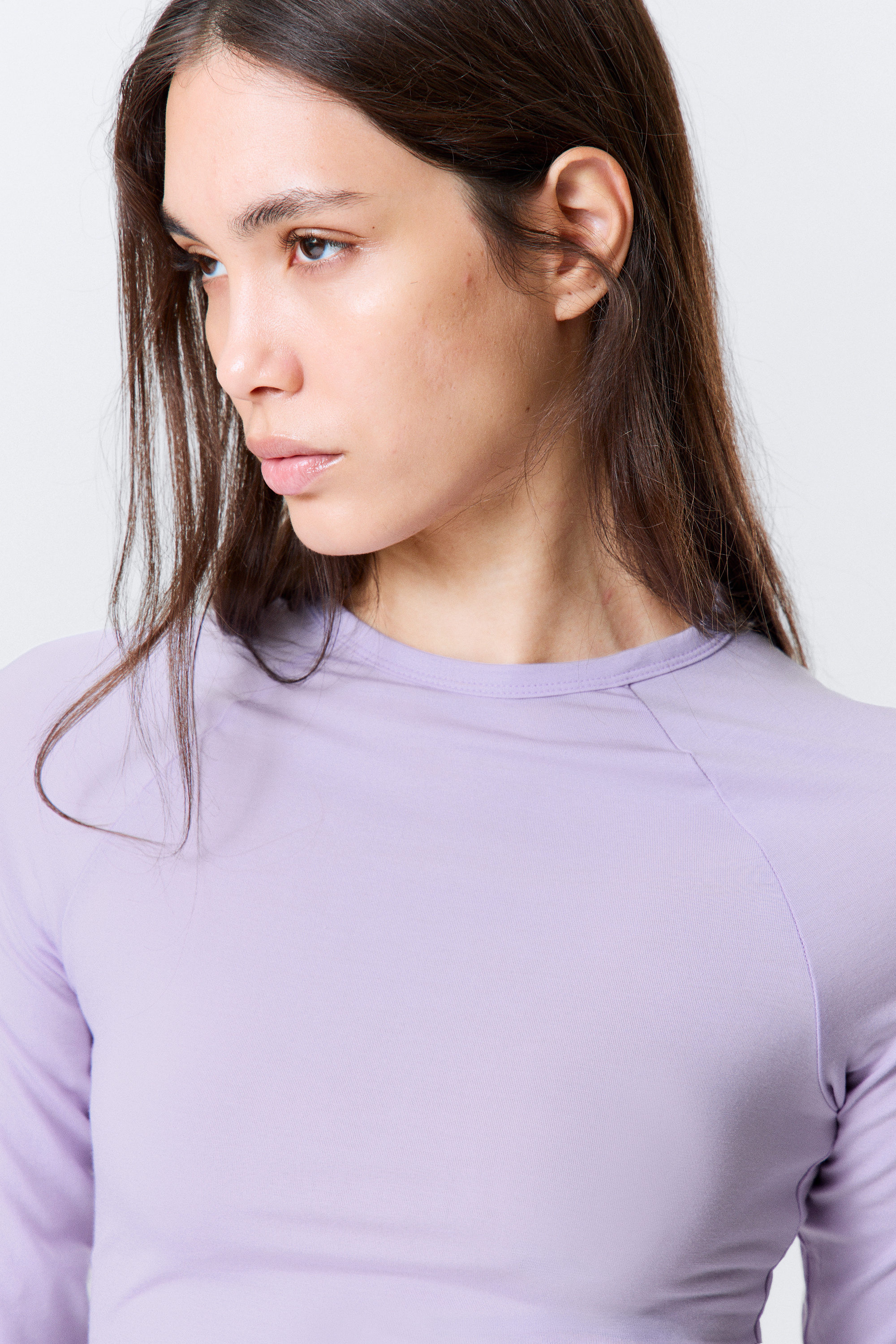 Light Purple - Fitted Raglan-Sleeved Top - 4