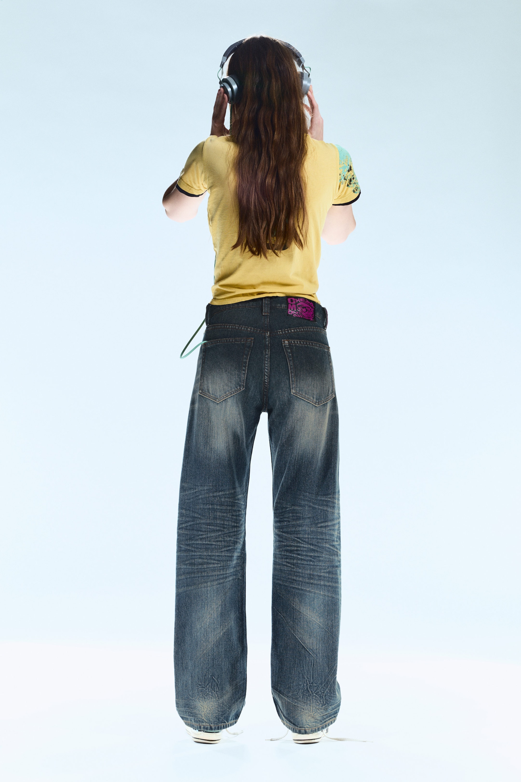 Steel Blue - Medium Blue - Anti Unisex Low Waist Regular Straight Jeans - 5