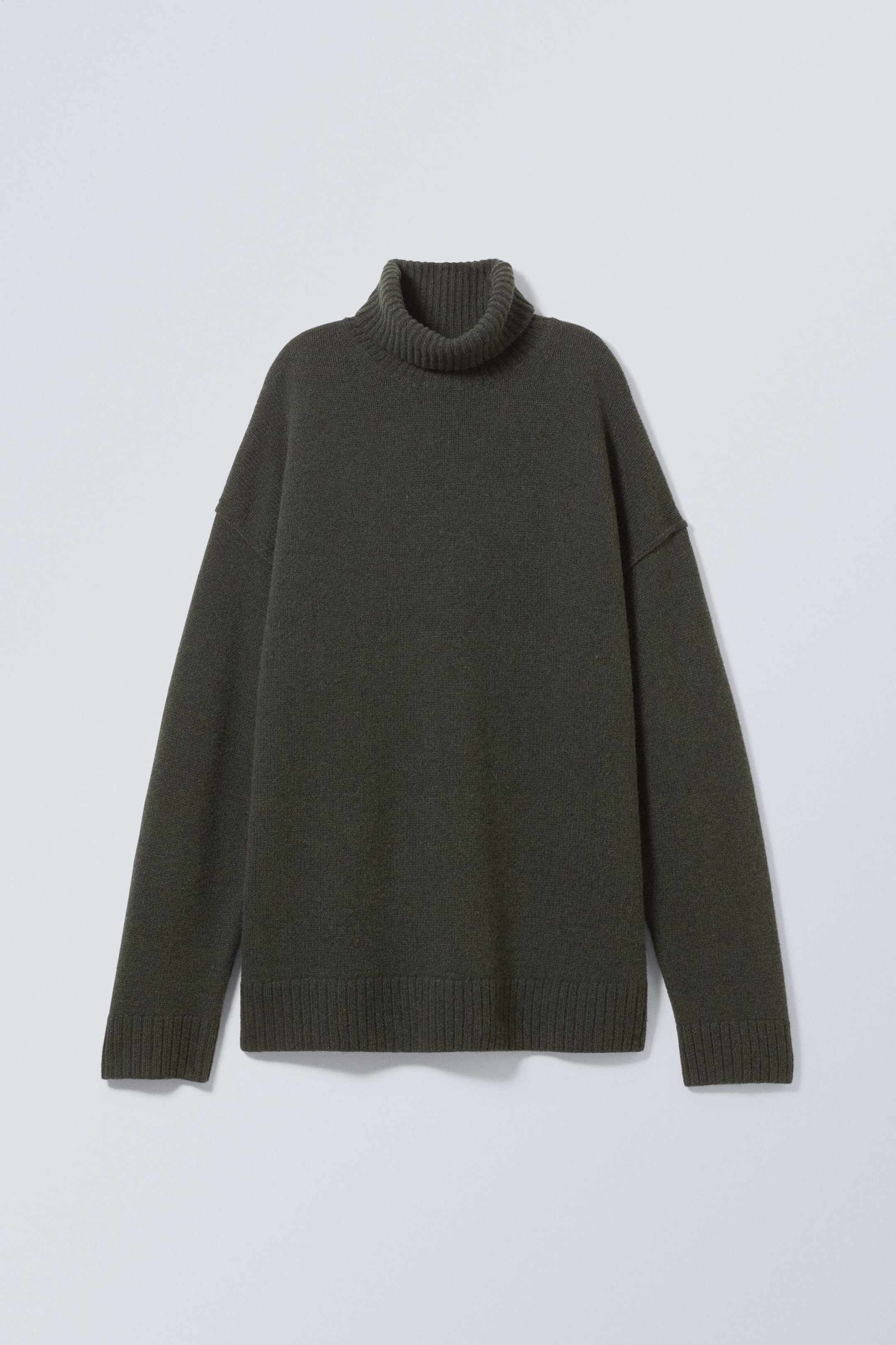 Dark Green - Eloise Wool Turtleneck Sweater - 1