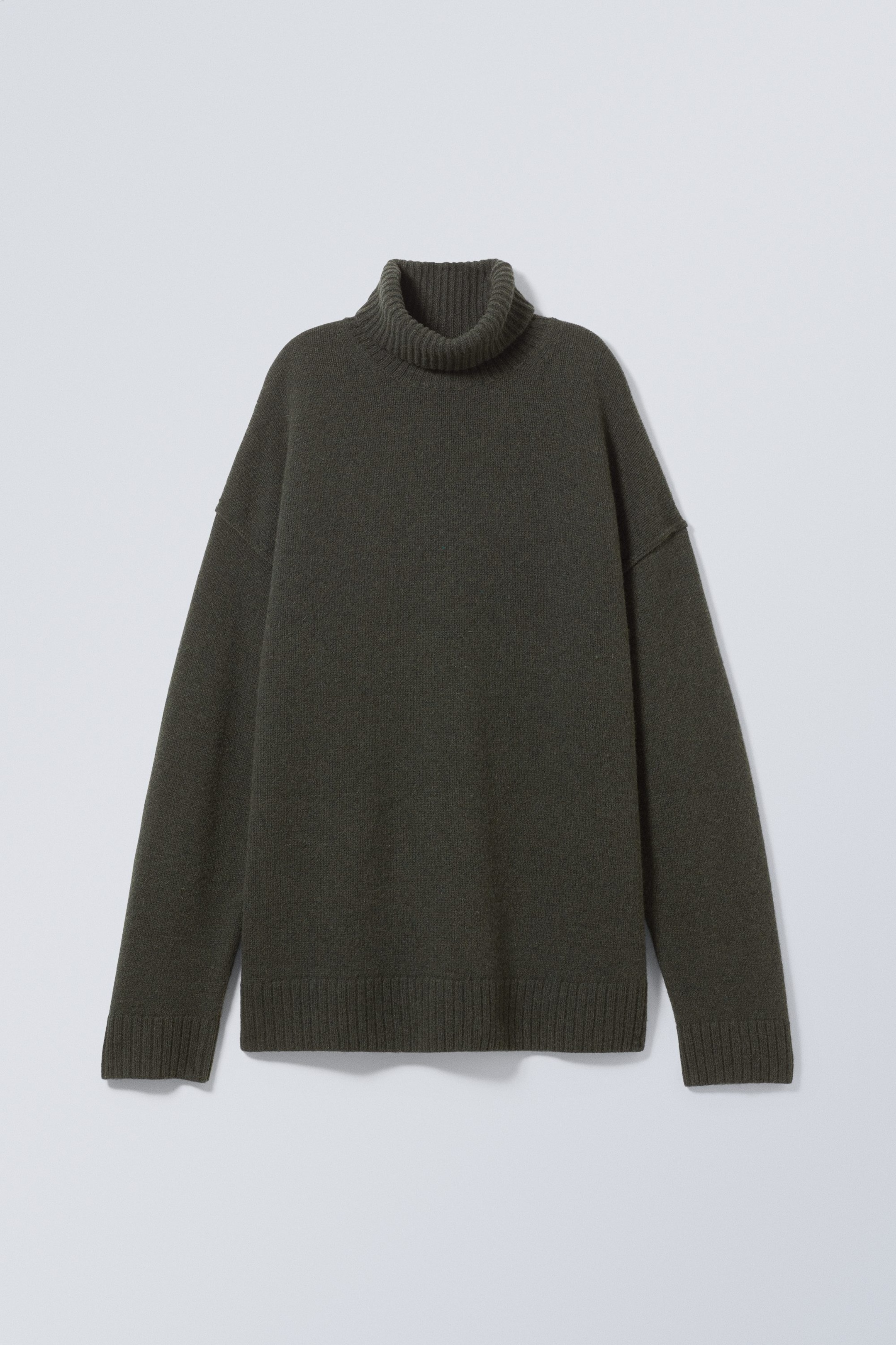 Dark Green - Eloise Wool Turtleneck Sweater - 1