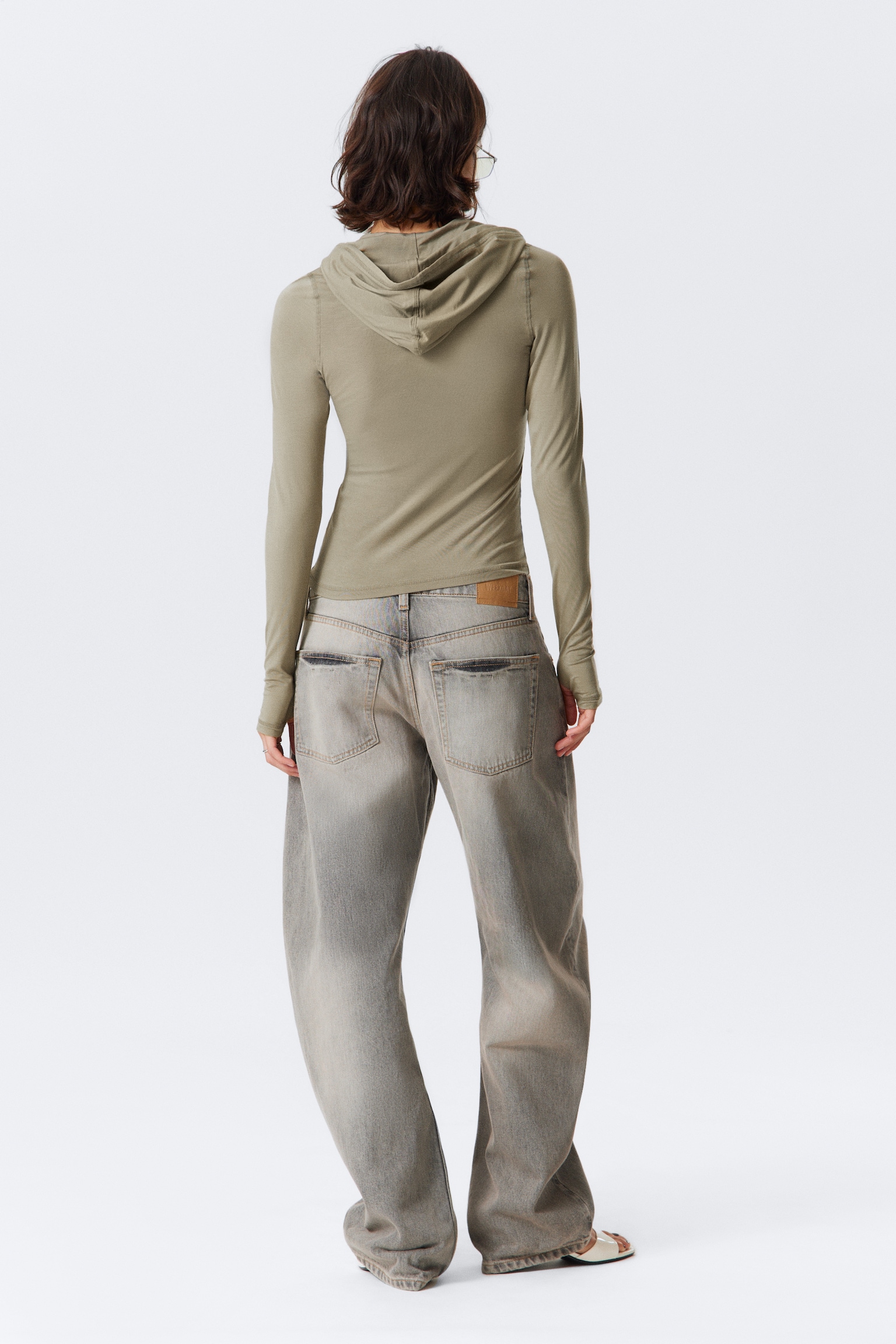 Bluza z kapturem Slim Fit z lyocellu - Light Mole/Czarny - 5