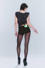 Undone Black - Black - Booty Bei Low Rise Mini Denim Shorts - 4