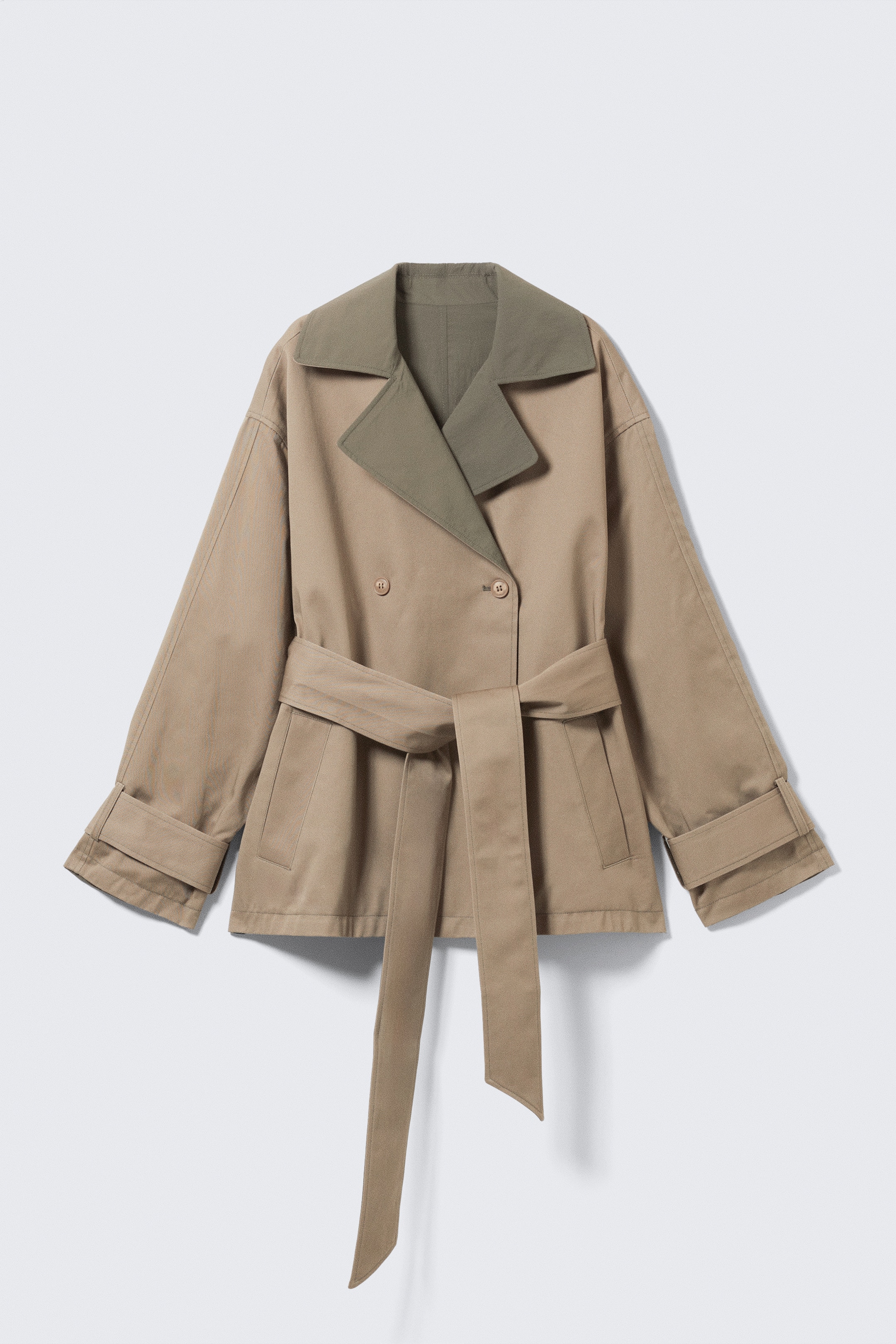 Agrandir l'image: Trench-coat réversible à double boutonnage - Beige et vert kaki - FEMME | H&M FR 8