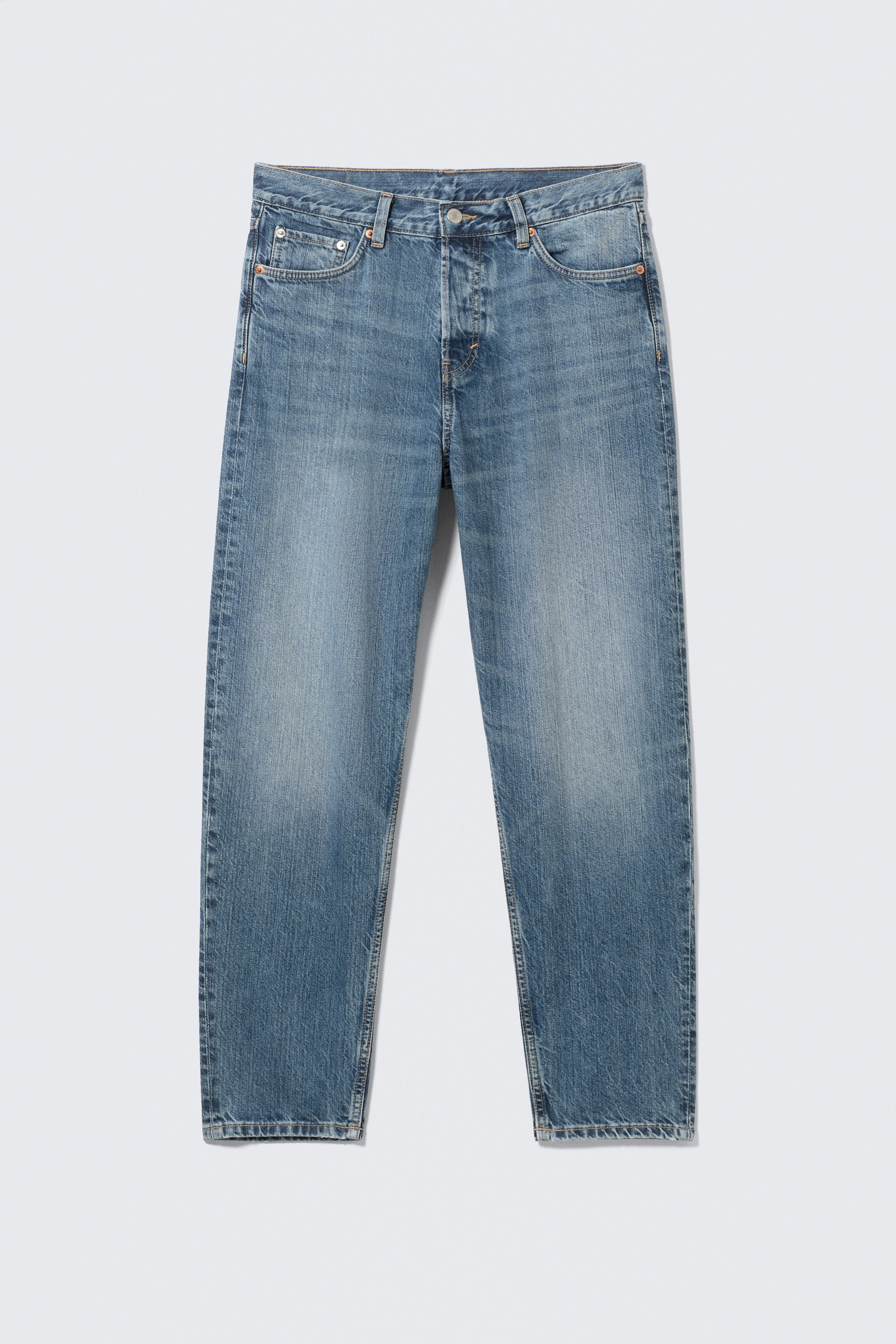 Radio Blue - Medium Blue - Ray Mid Rise Relaxed Tapered Leg Jeans - 0