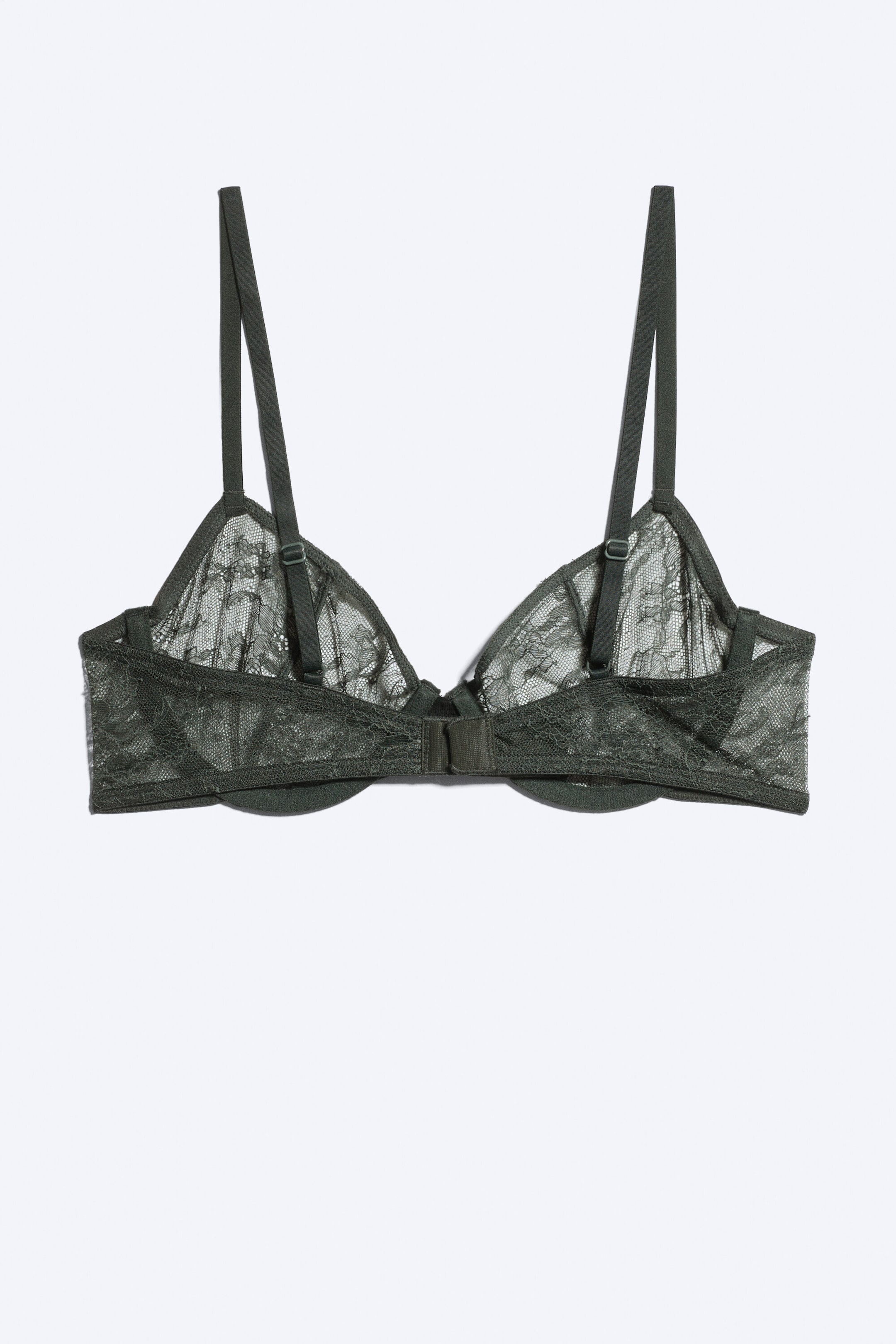 Dark Khaki Green - Sheer wire bra - 4