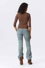 Mörkbrun - Fitted Three-Quarter Sleeve Top - 3