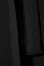 Black - One-Shoulder Long-Sleeved Tie Top - 4