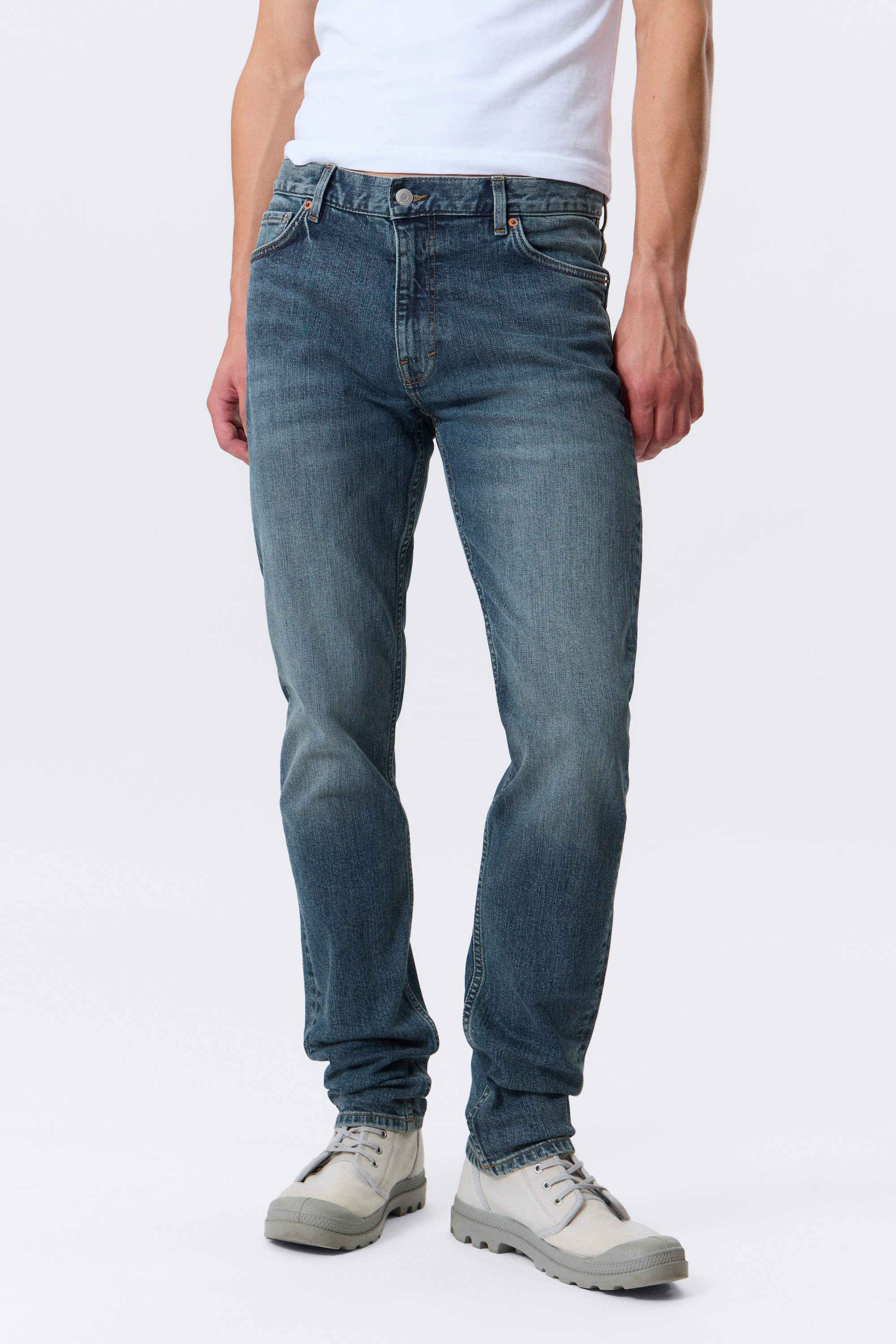Thunder Blue - Medium Blue - Sunday Slim Tapered Leg Jeans - 2