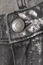 Metal Grey - Nova Foil Low Slim Bootcut Jeans - 1