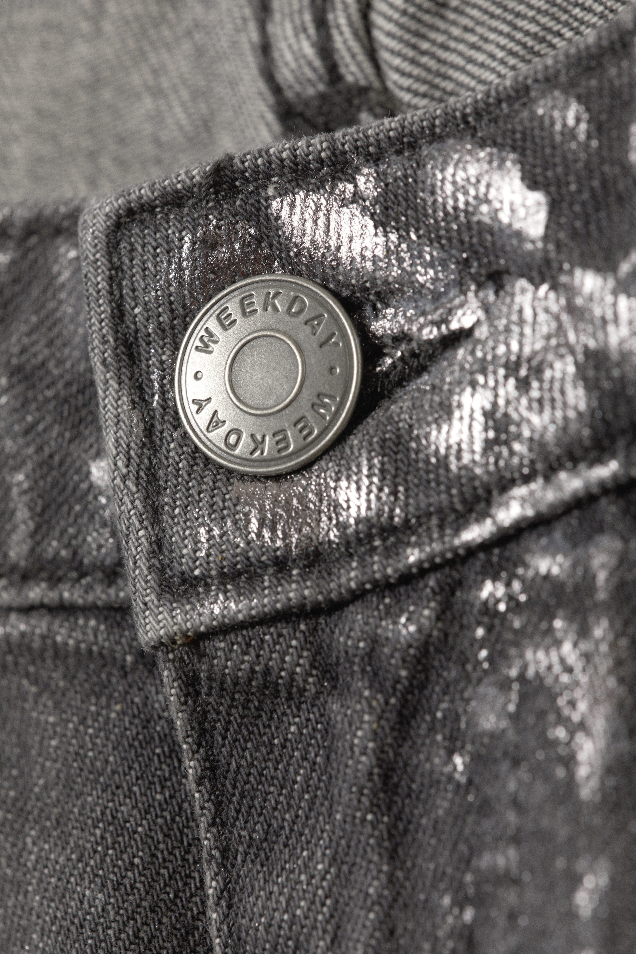 Metal Grey - Nova Foil Low Slim Bootcut Jeans - 1