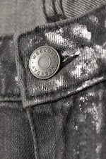 Metal Grey - Nova Foil Low Slim Bootcut Jeans - 1