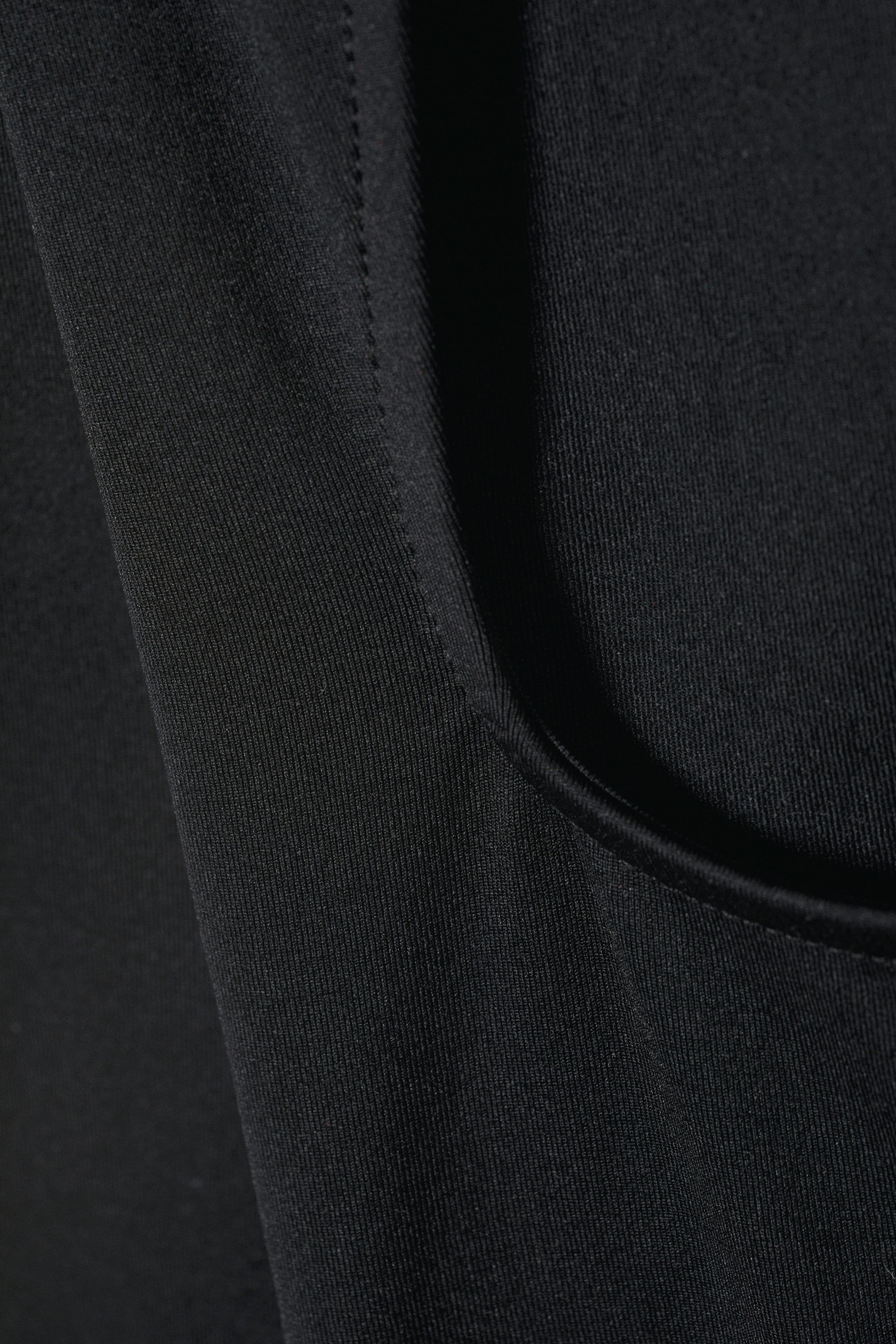 Black - Square Neck Longsleeve Top - 1