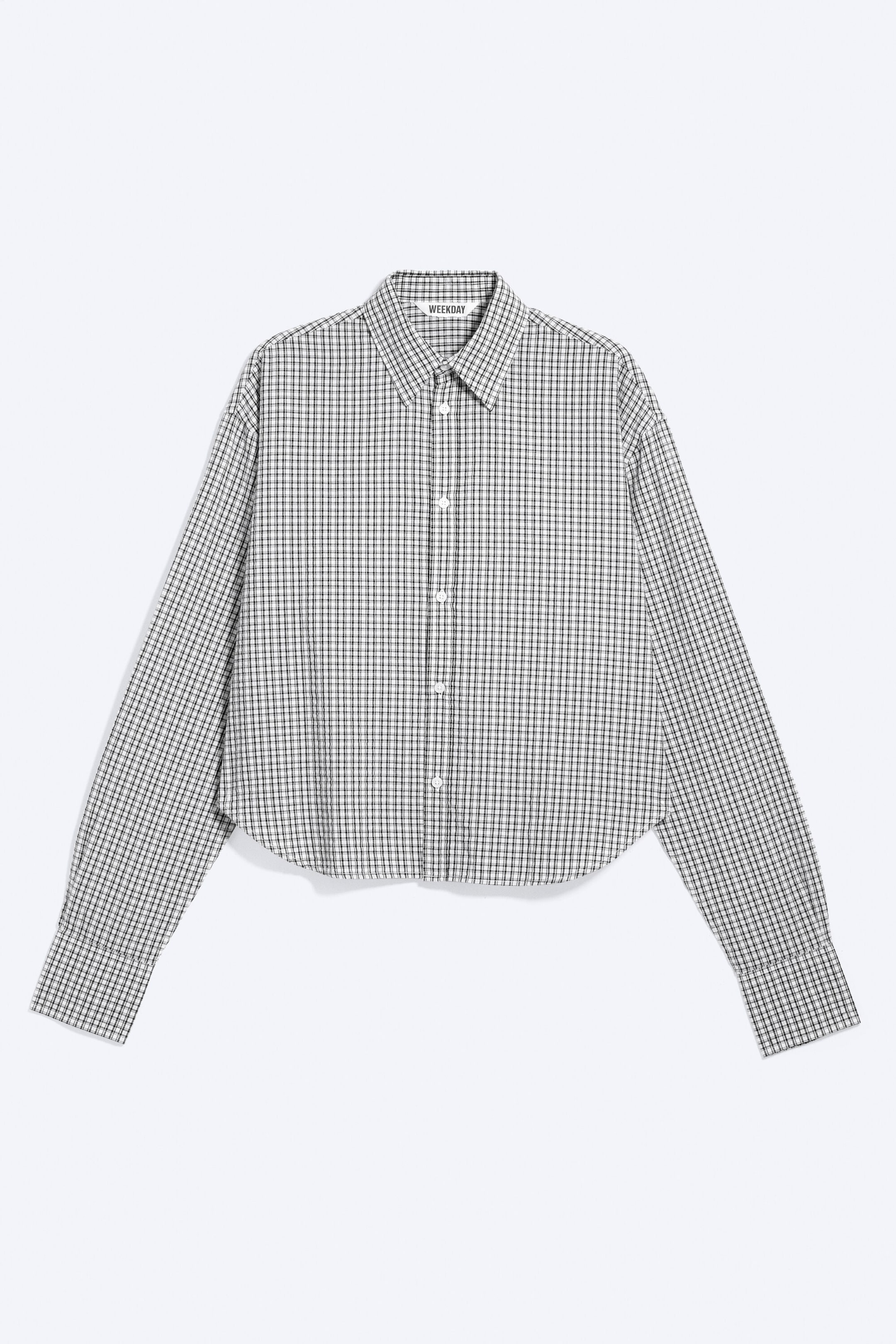 Dimmig Vit/Svart-rutig - Avslappnad bomullsskjorta - 4