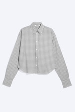 Dimmig Vit/Svart-rutig - Avslappnad bomullsskjorta - 4