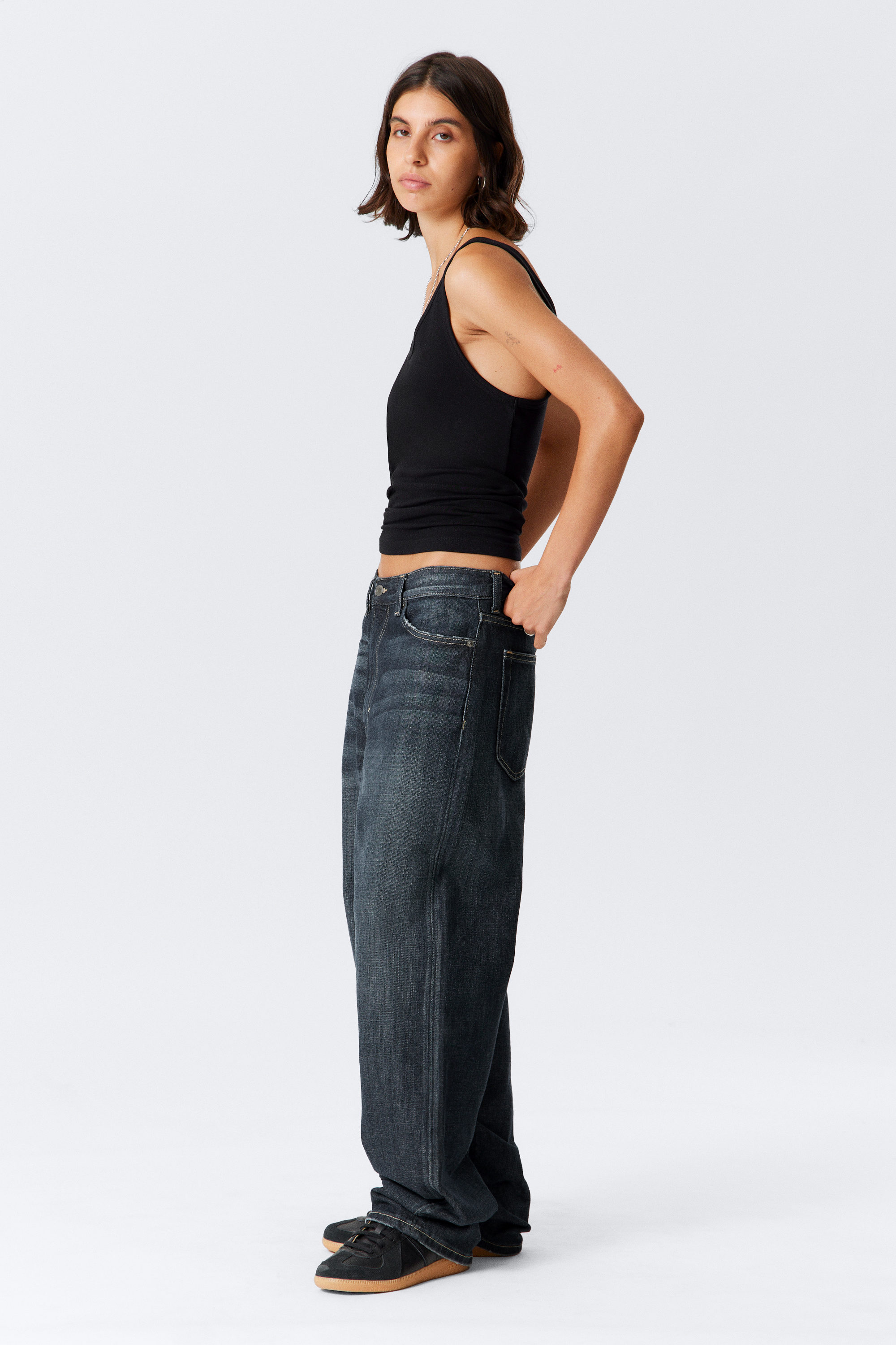 Deep Sea Blue - Dark Blue - Galaxy Loose Straight Leg Jeans - 5