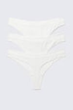 White - 3-pack Seamless Thongs - 1