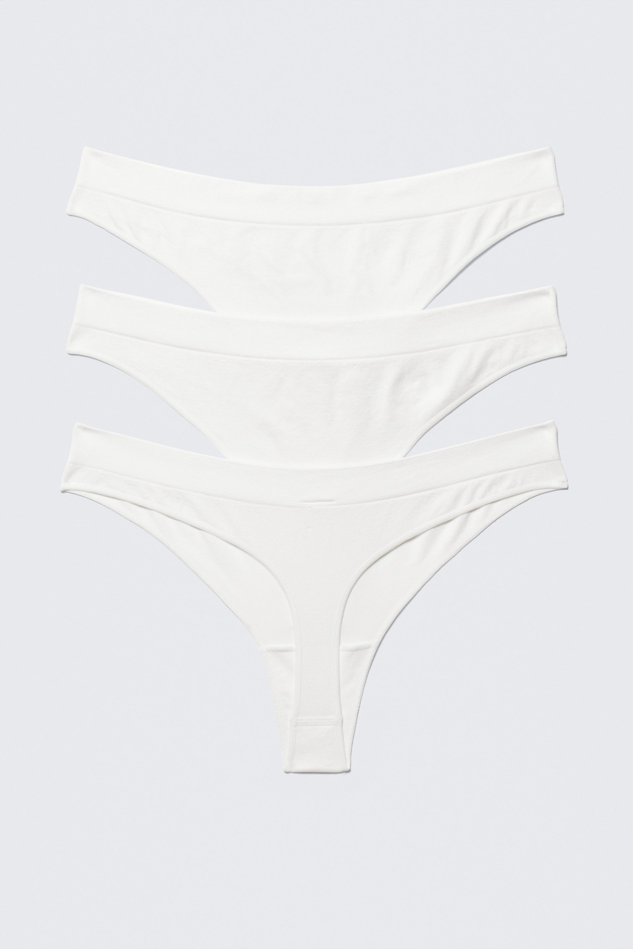 White - 3-pack Seamless Thongs - 2