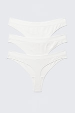 White - 3-pack Seamless Thongs - 1