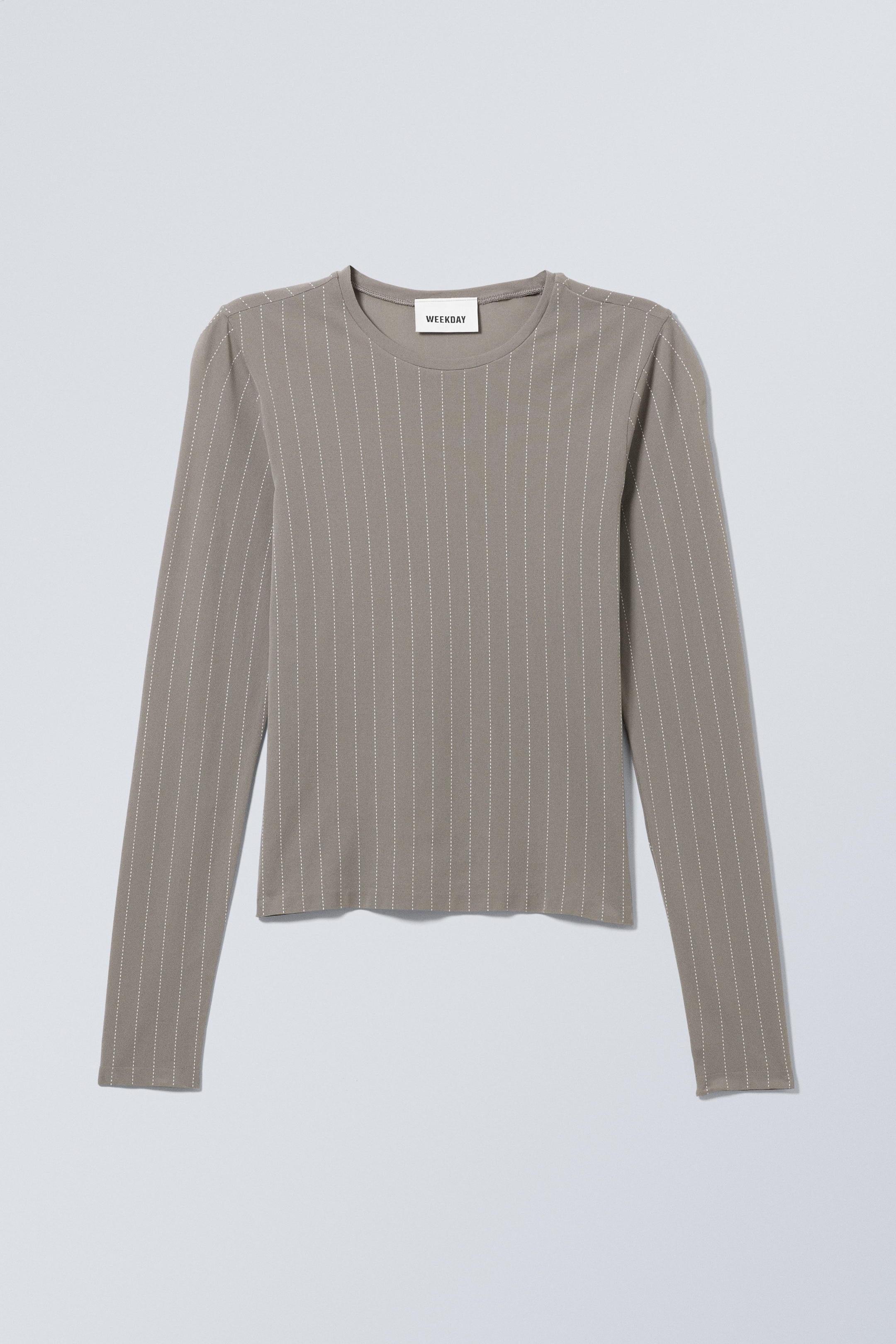 Medium Dusty Grey - Sheer Printed Long Sleeve - 0