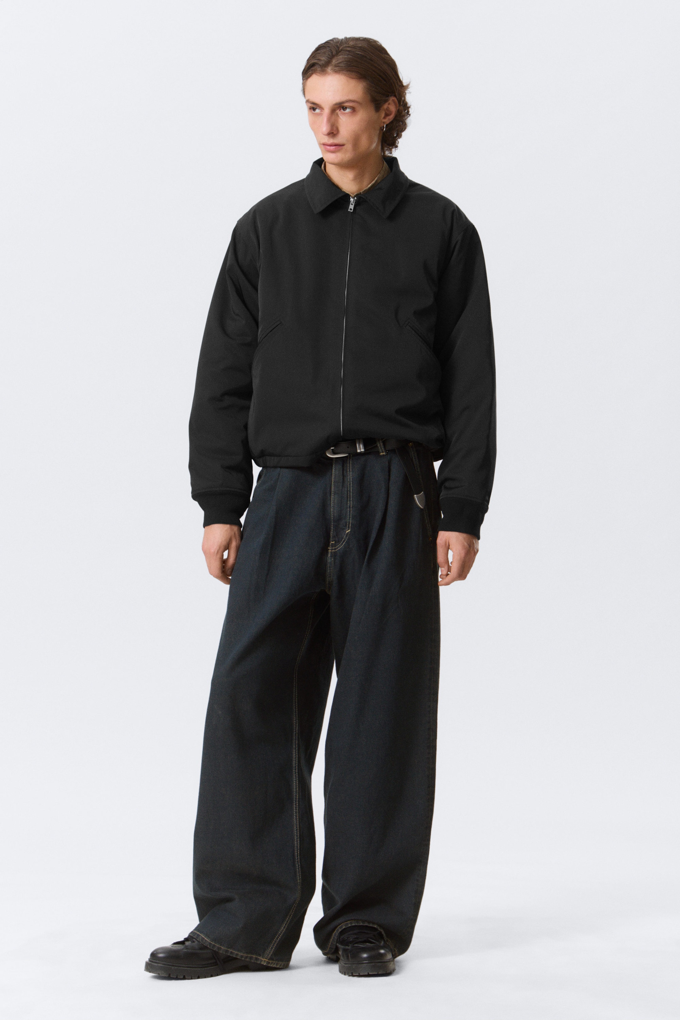 Black - Loose Fit Zip Jacket - 2