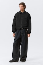 Black - Loose Fit Zip Jacket - 1